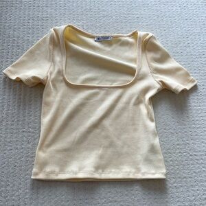 Zara Yellow Ribbed Top